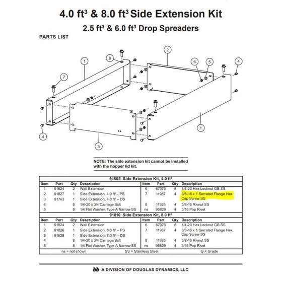 3/8-16 x1 Flanged Hex Cap Screw Stainless Steel Pa