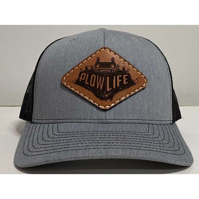 PlowLife Hat-Grey/Leather Snapback Style